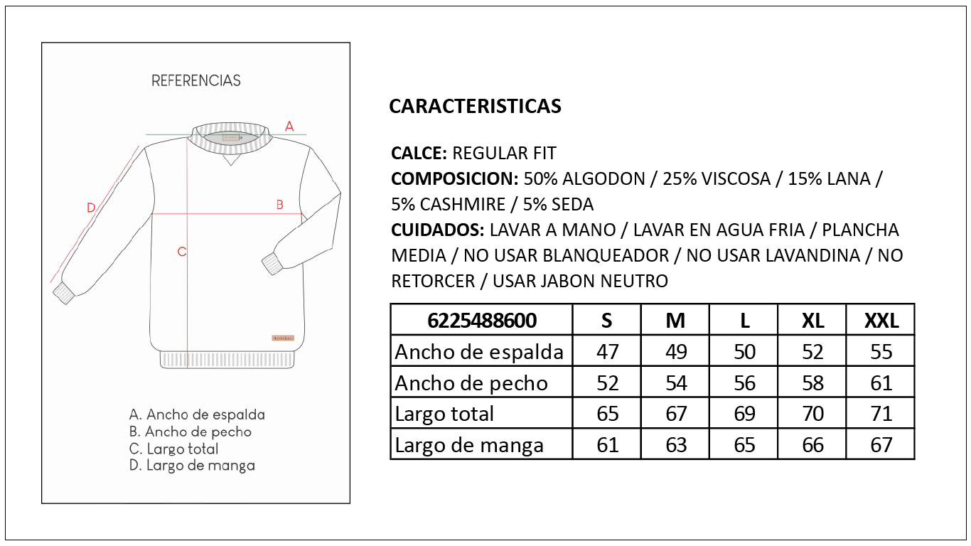Tabla de Talles Polera Hombre Britches